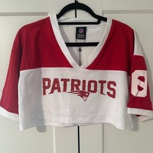 Missguided X Patriots Crop Jersey Tee